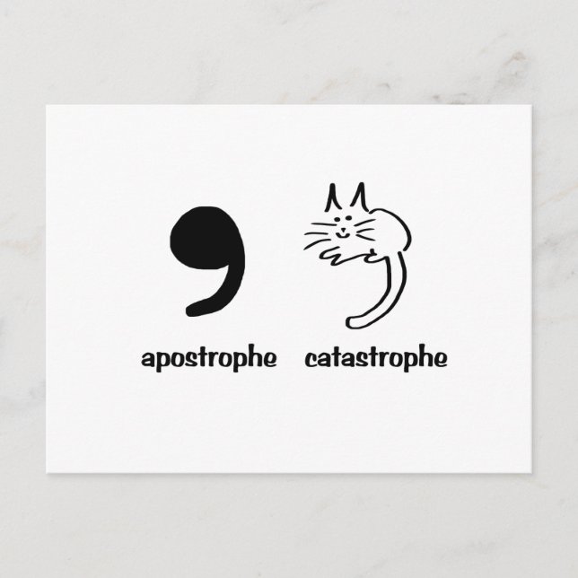apostrophe catastrophe postcard (Front)