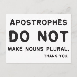 Apostrophe usage postcard
