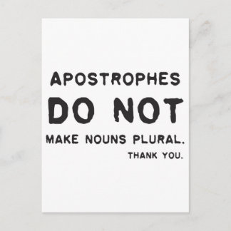 Apostrophe usage postcard