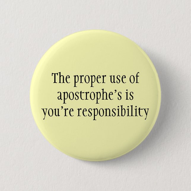 Apostrophe's Button (Front)