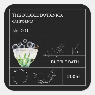 Apothecary Aloe Vera Bubble Bath Label
