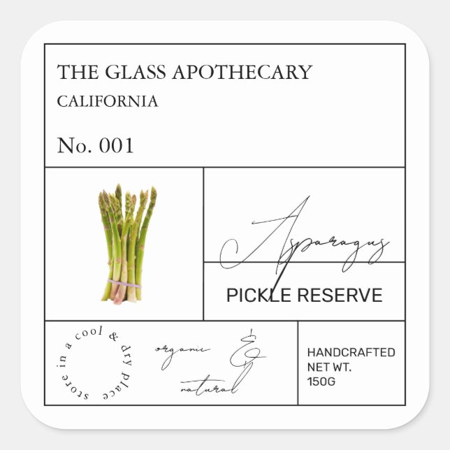 Apothecary Asparagus Label (Front)