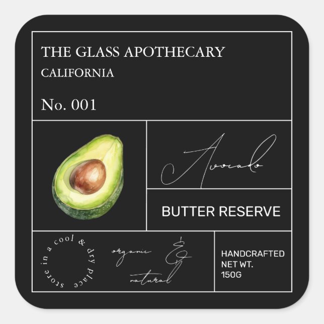 Apothecary Avocado Label (Front)