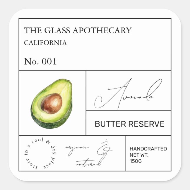 Apothecary Avocado Label (Front)