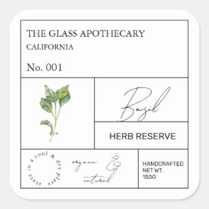 Apothecary Basil Étiquette