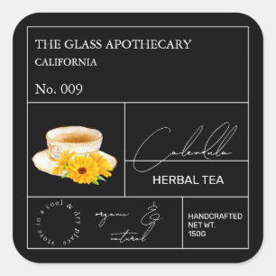 Apothecary Calendula Herbal Tea  Label