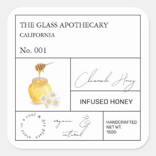 Apothecary Chamomile Infused Honey Label