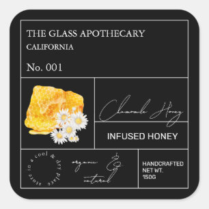 Apothecary Chamomile Infused Honey Label