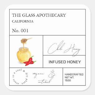 Apothecary Chili Infused Honey Label