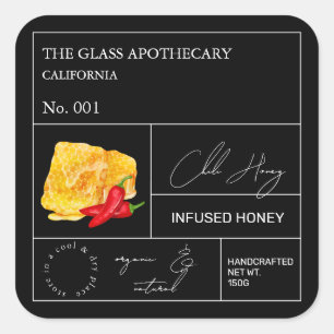 Apothecary Chili Infused Honey Label