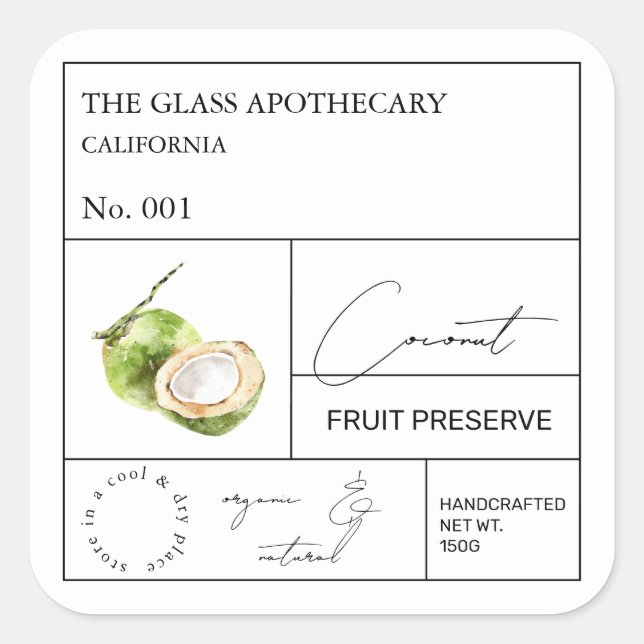 Apothecary Coconut Label (Front)
