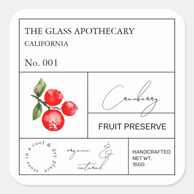 Apothecary Cranberry Label (Front)