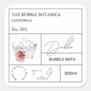 Apothecary Dahlia Bubble Bath Label
