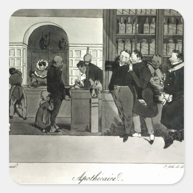 Apothecary, engraved by Delpech Square Sticker (Front)