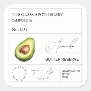 Apothecary Étiquette Avocado