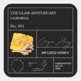 Apothecary Ginger Root Infused Honey Label