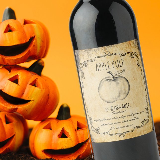 Apothecary halloween vintage apple Cider Beer Bottle Label (Creator Uploaded)