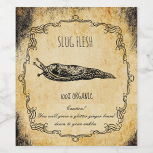 Apothecary halloween vintage ground Slug flesh Wine Label