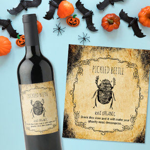 Apothecary halloween vintage picked beetle wine label