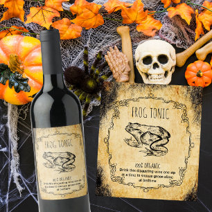 Apothecary halloween vintage wine label