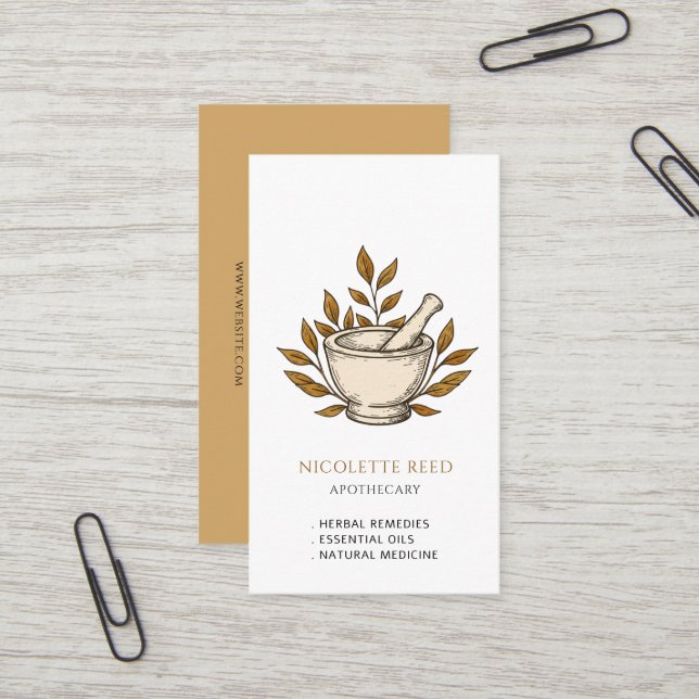 Apothecary Herbalist Business Card (Front/Back In Situ)