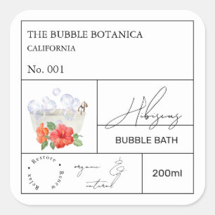Apothecary Hibiscus Bubble Bath Label