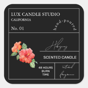 Apothecary Hibiscus Scented Candle Label