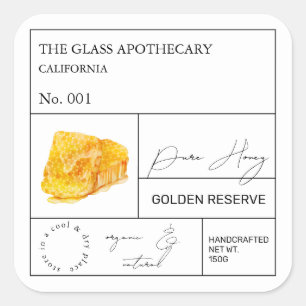 Apothecary Honeypeb Étiquette de miel