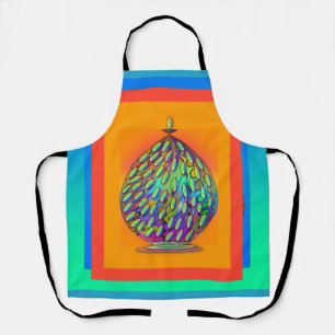 Apothecary Jar Orange Blue  Apron
