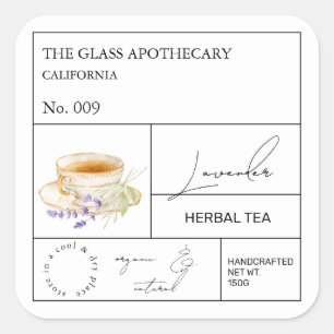 Apothecary Lavender Herbal Tea Label