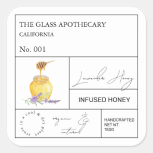 Apothecary Lavender Infused Honey Label
