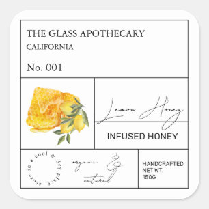 Apothecary Lemon Infused Honey Label