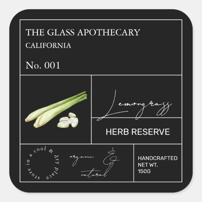 Apothecary Lemongrass Label (Front)