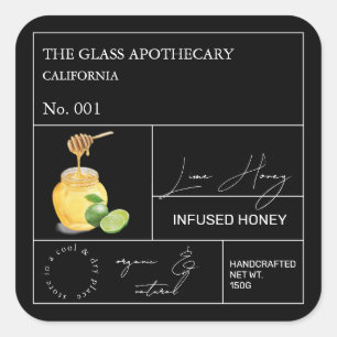 Apothecary Lime Infusé Miel Étiquette