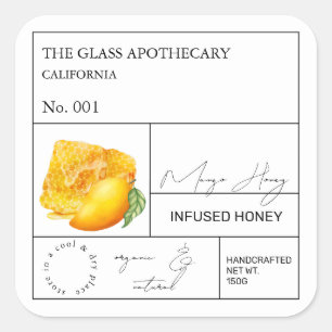 Apothecary Mango Infused Honey Label