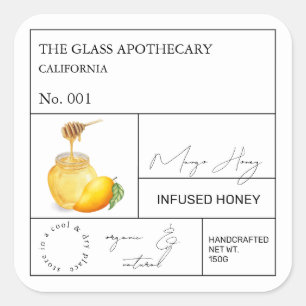 Apothecary Mango Infused Honey Label