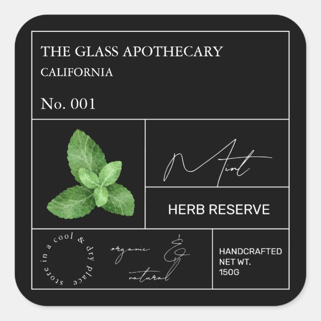 Apothecary Mint Label (Front)
