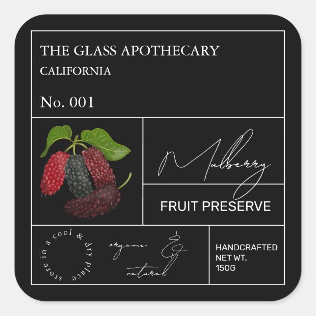 Apothecary Mulberry Étiquette (Devant)