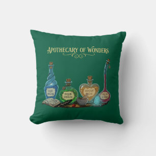 Apothecary of Wonders Magical Fantasy Throw Pillow