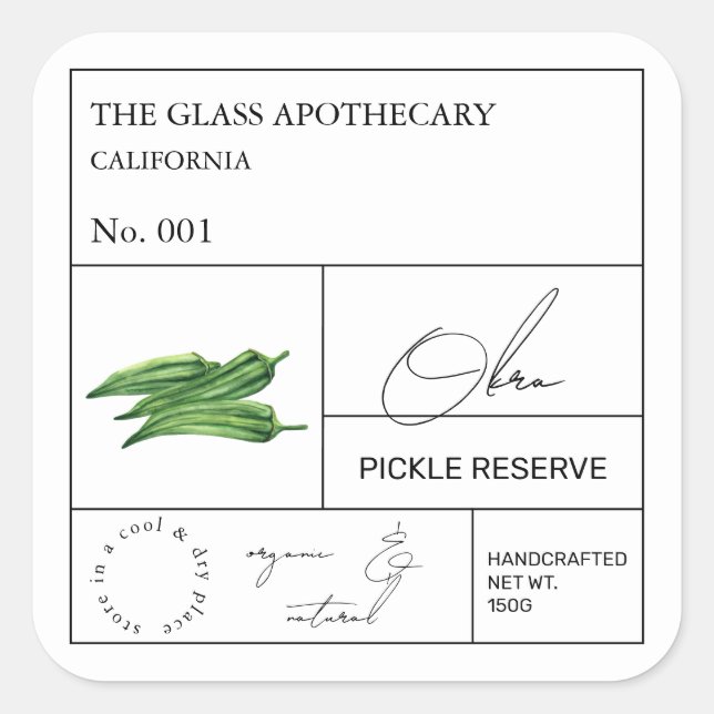 Apothecary Okra Label (Front)