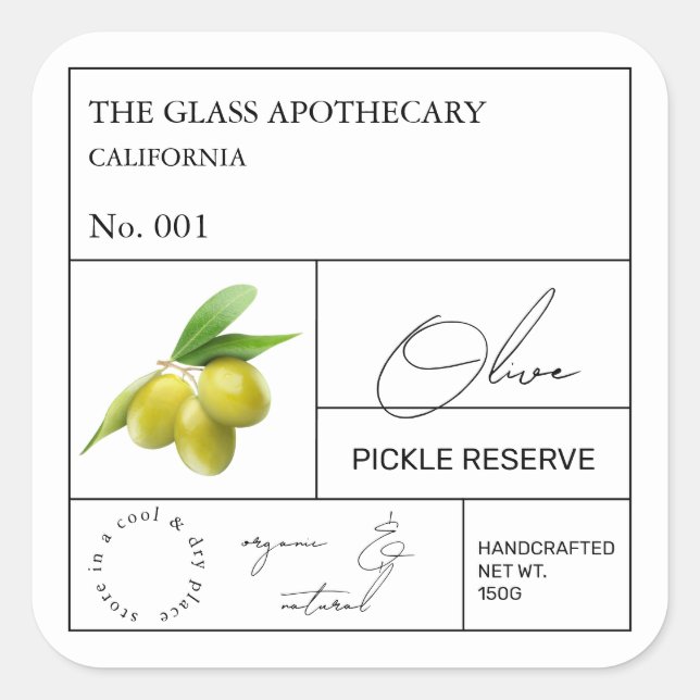 Apothecary Olive Label (Front)