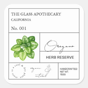 Apothecary Oregano Étiquette