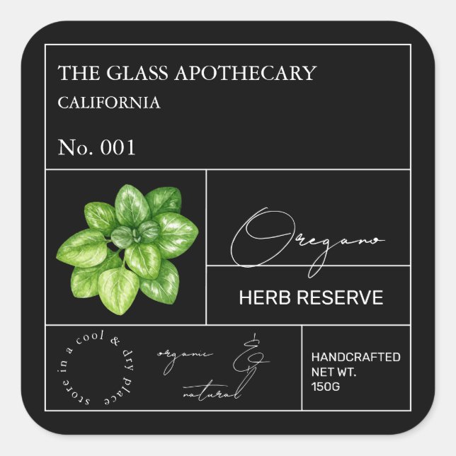 Apothecary Oregano Étiquette (Devant)