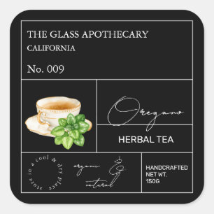 Apothecary Oregano Herbal Tea  Label