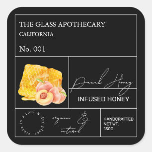 Apothecary Peach Infused Honey Label