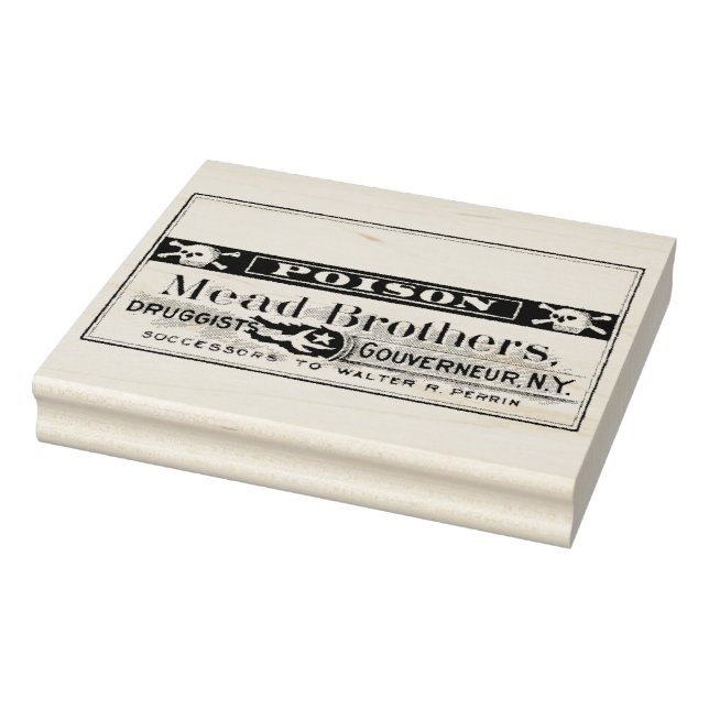 Apothecary Poison Label Vintage Rubber Stamp (Stamp)
