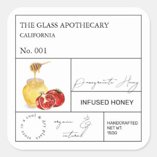 Apothecary Pomegranate Infused Honey Label