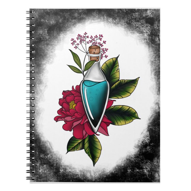 Apothecary Potion Bottle Tattoo Notebook (Front)