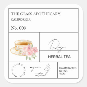 Apothecary Rose Herbal Tea  Label