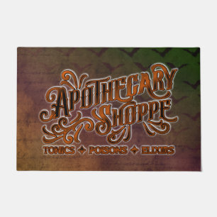 Apothecary Shoppe Halloween Gothic Sign Doormat